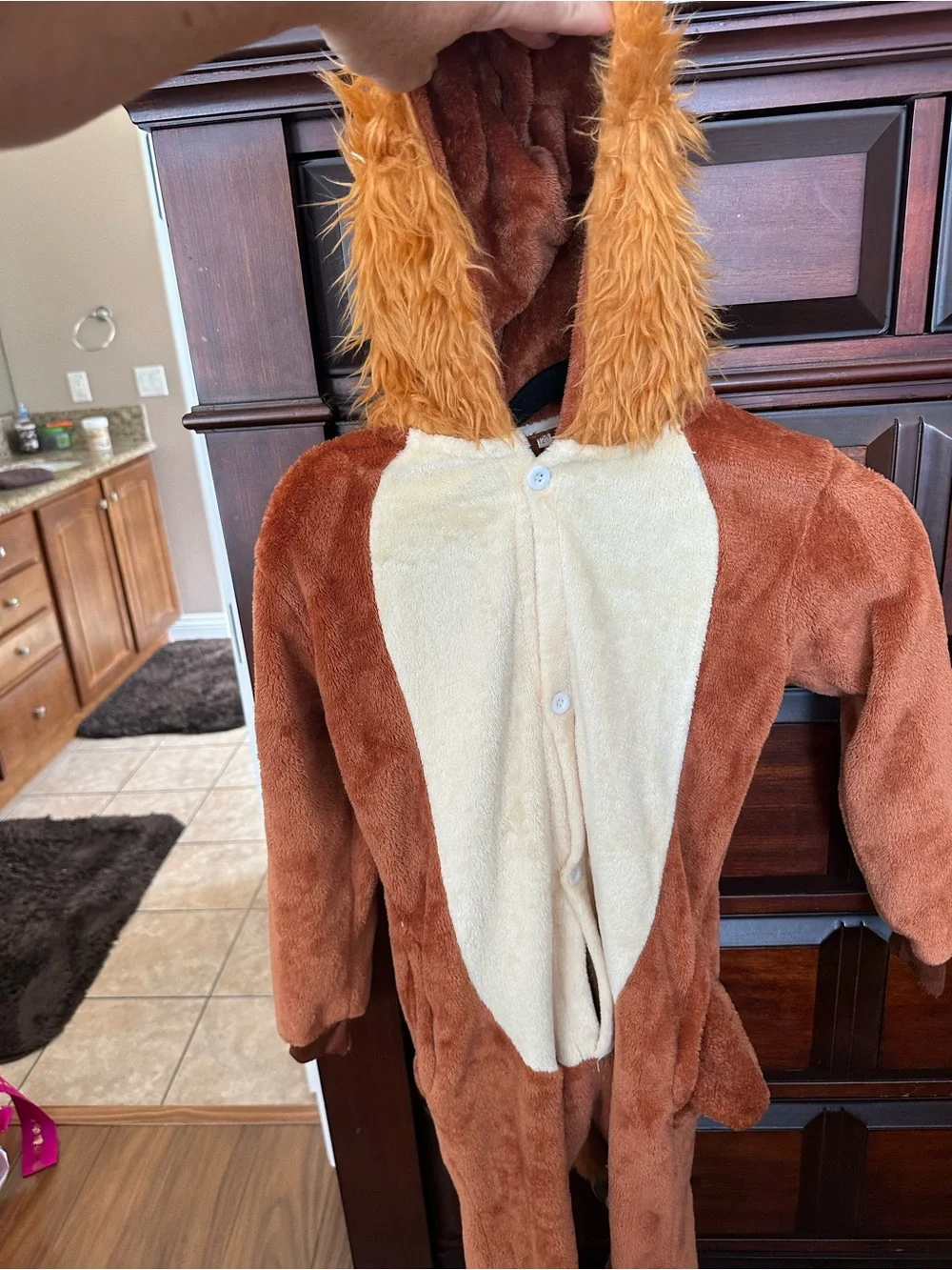 Kids Plush Hooded Lion One-Piece Halloween Costume Child Sz 4-6